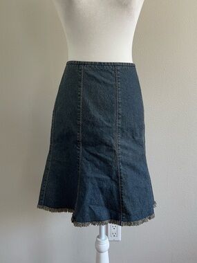 Elie Tahari Dark Blue Denim A-Line Skirt